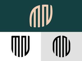 kreativa initiala bokstäver mn logo designs bunt. vektor