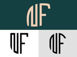 kreative anfangsbuchstaben nf logo designs paket. vektor
