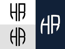 kreativa initiala bokstäver hr logo designs bunt. vektor