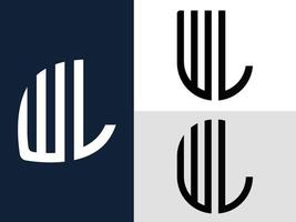 kreative anfangsbuchstaben wl logo designs paket. vektor