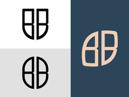 kreativa initiala bokstäver bb logotypdesigner bunt. vektor