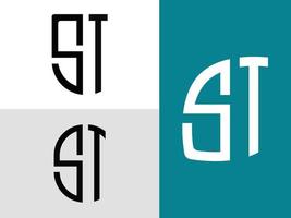 kreative anfangsbuchstaben st-logo-designs paket. vektor