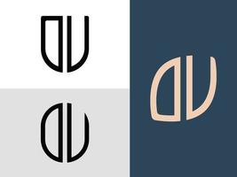 kreativa initiala bokstäver du logo designs bunt. vektor