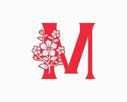 mona flower initiala bokstäver m logotypdesign. vektor
