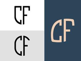 kreative anfangsbuchstaben cf logo-designs paket. vektor