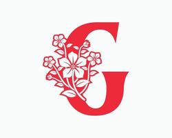 mona blomma initiala bokstäver g logotypdesign. vektor