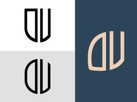 kreative anfangsbuchstaben dv-logo-designs paket. vektor