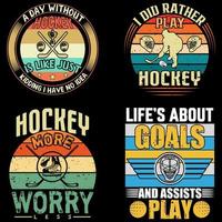 Hockey-Vektor-T-Shirt-Design, Eat-Sleep-Hockey-Wiederholung, Bundle-Design, Vektorelement, Illustration vektor