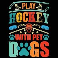 Hockey-Vektor-T-Shirt-Design, Eat-Sleep-Hockey-Wiederholung, Bundle-Design, Vektorelement, Illustration vektor