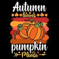 Kürbisvektor, Illustration, Zeichnung, Herbst-T-Shirt-Design, ich liebe den Herbst, fröhliches Kürbisgewürz vektor