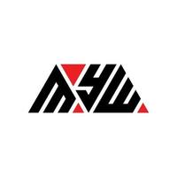 Myw-Dreieck-Buchstaben-Logo-Design mit Dreiecksform. Myw-Dreieck-Logo-Design-Monogramm. Myw-Dreieck-Vektor-Logo-Vorlage mit roter Farbe. myw dreieckiges Logo einfaches, elegantes und luxuriöses Logo. mein W vektor