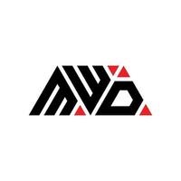 mwd-Dreieck-Buchstaben-Logo-Design mit Dreiecksform. mwd-Dreieck-Logo-Design-Monogramm. mwd-Dreieck-Vektor-Logo-Vorlage mit roter Farbe. mwd dreieckiges Logo einfaches, elegantes und luxuriöses Logo. mwd vektor