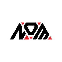 nom-Dreieck-Buchstaben-Logo-Design mit Dreiecksform. Nom-Dreieck-Logo-Design-Monogramm. Nom-Dreieck-Vektor-Logo-Vorlage mit roter Farbe. nom dreieckiges Logo einfaches, elegantes und luxuriöses Logo. nom vektor