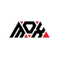 mox triangel bokstavslogotypdesign med triangelform. mox triangel logotyp design monogram. mox triangel vektor logotyp mall med röd färg. mox triangulär logotyp enkel, elegant och lyxig logotyp. mox