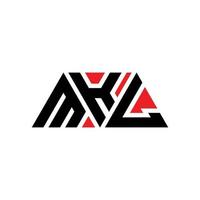 Mkl-Dreieck-Buchstaben-Logo-Design mit Dreiecksform. Mkl-Dreieck-Logo-Design-Monogramm. Mkl-Dreieck-Vektor-Logo-Vorlage mit roter Farbe. mkl dreieckiges Logo einfaches, elegantes und luxuriöses Logo. mkl vektor