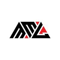 MML-Dreieck-Buchstaben-Logo-Design mit Dreiecksform. MML-Dreieck-Logo-Design-Monogramm. MML-Dreieck-Vektor-Logo-Vorlage mit roter Farbe. mml dreieckiges logo einfaches, elegantes und luxuriöses logo. mml vektor