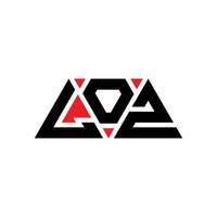 Loz Dreiecksbuchstaben-Logo-Design mit Dreiecksform. Loz-Dreieck-Logo-Design-Monogramm. Loz-Dreieck-Vektor-Logo-Vorlage mit roter Farbe. loz dreieckiges Logo einfaches, elegantes und luxuriöses Logo. loz vektor