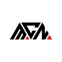 mcn triangel bokstavslogotypdesign med triangelform. mcn triangel logotyp design monogram. mcn triangel vektor logotyp mall med röd färg. mcn triangulär logotyp enkel, elegant och lyxig logotyp. mcn