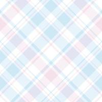 Nahtloses Muster in fantasievollen weißen, hellrosa und blauen Farben für Plaid, Stoff, Textil, Kleidung, Tischdecke und andere Dinge. Vektorbild. 2 vektor