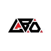 Lbo-Dreieck-Buchstaben-Logo-Design mit Dreiecksform. Lbo-Dreieck-Logo-Design-Monogramm. Lbo-Dreieck-Vektor-Logo-Vorlage mit roter Farbe. lbo dreieckiges Logo einfaches, elegantes und luxuriöses Logo. lbo vektor
