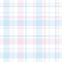 Nahtloses Muster in fantasievollen weißen, hellrosa und blauen Farben für Plaid, Stoff, Textil, Kleidung, Tischdecke und andere Dinge. Vektorbild.