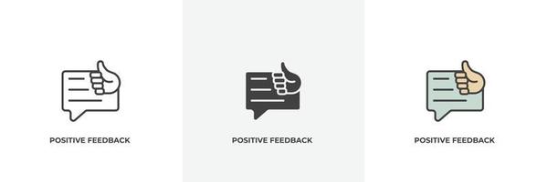 positiv feedback ikon. linje, solid och fylld kontur färgglad version, kontur och fylld vektor tecken. idé symbol, logotyp illustration. vektorgrafik