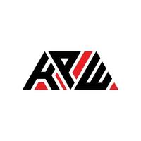 kpw Dreiecksbuchstaben-Logo-Design mit Dreiecksform. Kpw-Dreieck-Logo-Design-Monogramm. kpw-Dreieck-Vektor-Logo-Vorlage mit roter Farbe. kpw dreieckiges Logo einfaches, elegantes und luxuriöses Logo. kW vektor
