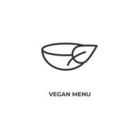 Das Vektorzeichen des veganen Menüsymbols ist auf einem weißen Hintergrund isoliert. Symbolfarbe editierbar. vektor