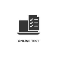 vektor tecken på online test symbol är isolerad på en vit bakgrund. ikon färg redigerbar.