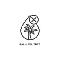 Vektorzeichen des Palmöl-freien Symbols wird auf einem weißen Hintergrund lokalisiert. Symbolfarbe editierbar. vektor