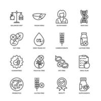 hälsosam mat set ikon, isolerad hälsosam mat set tecken ikon, ikon färg redigerbar. vektor illustration