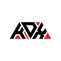 kdx-Dreieck-Buchstaben-Logo-Design mit Dreiecksform. kdx-Dreieck-Logo-Design-Monogramm. kdx-Dreieck-Vektor-Logo-Vorlage mit roter Farbe. kdx dreieckiges Logo einfaches, elegantes und luxuriöses Logo. kdx vektor