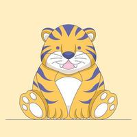 niedliche tiger-cartoon-logo-vektorillustration vektor