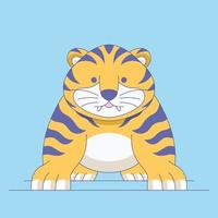 söt tiger tecknad logotyp vektorillustration vektor