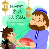 glad eid al adha, glad offerfest vektor