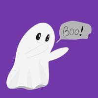 spöke. söt halloween spöke vector.childrens illustration av en söt spöke seriefigur vektor