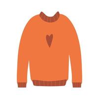 hand gezeichnete illustration des modepullovers. isoliertes Element auf weißem Hintergrund. Herbst Pullover vektor