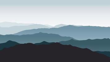 Landschaft Berglandschaft schöne dunkelblaue Berge mit Nebel vektor