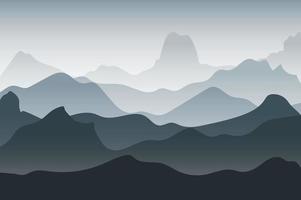 vektor landskap med dimma av berg