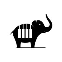 söt logotyp av kombination elefant med piano. denna logotyp är lämplig för musikindustrin eller alla moderna företag som letar efter ett roligt varumärke vektor