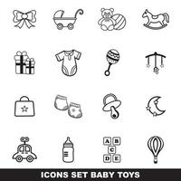 ikonuppsättning baby leksaker vektor