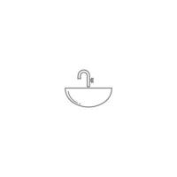 Waschbecken-Symbol-Vektor-Illustration-Template-Design vektor