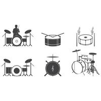 Trommel-Logo-Vektor-Illustration-Template-Design vektor
