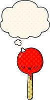 Cartoon Candy Lollipop und Gedankenblase im Comic-Stil vektor