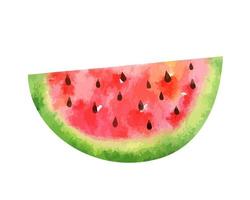 skiva vattenmelon isolerad på vit bakgrund akvarell handritad illustration vektor