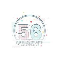 56 Jahre Jubiläumsfeier, modernes 56-jähriges Jubiläumsdesign vektor