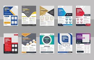 Flyer-Vorlagenpaket für kreative Corporate Business-Konferenzen oder jährliche Flyer-Vorlagen für Geschäftsveranstaltungen oder Firmenflyer vektor