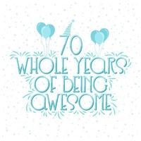 70 års födelsedag och 70 års jubileumsfirande stavfel vektor