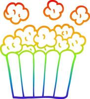 Regenbogen-Gradientenlinie Zeichnung Cartoon-Kino-Popcorn vektor