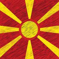 Unabhängigkeitstag Nordmazedoniens 8. September, Flaggendesign vektor